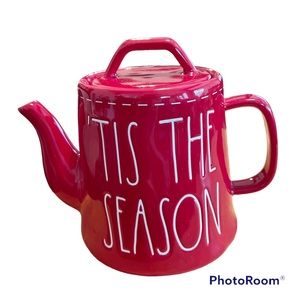 Rae Dunn Red 'Tis The Season' Teapot